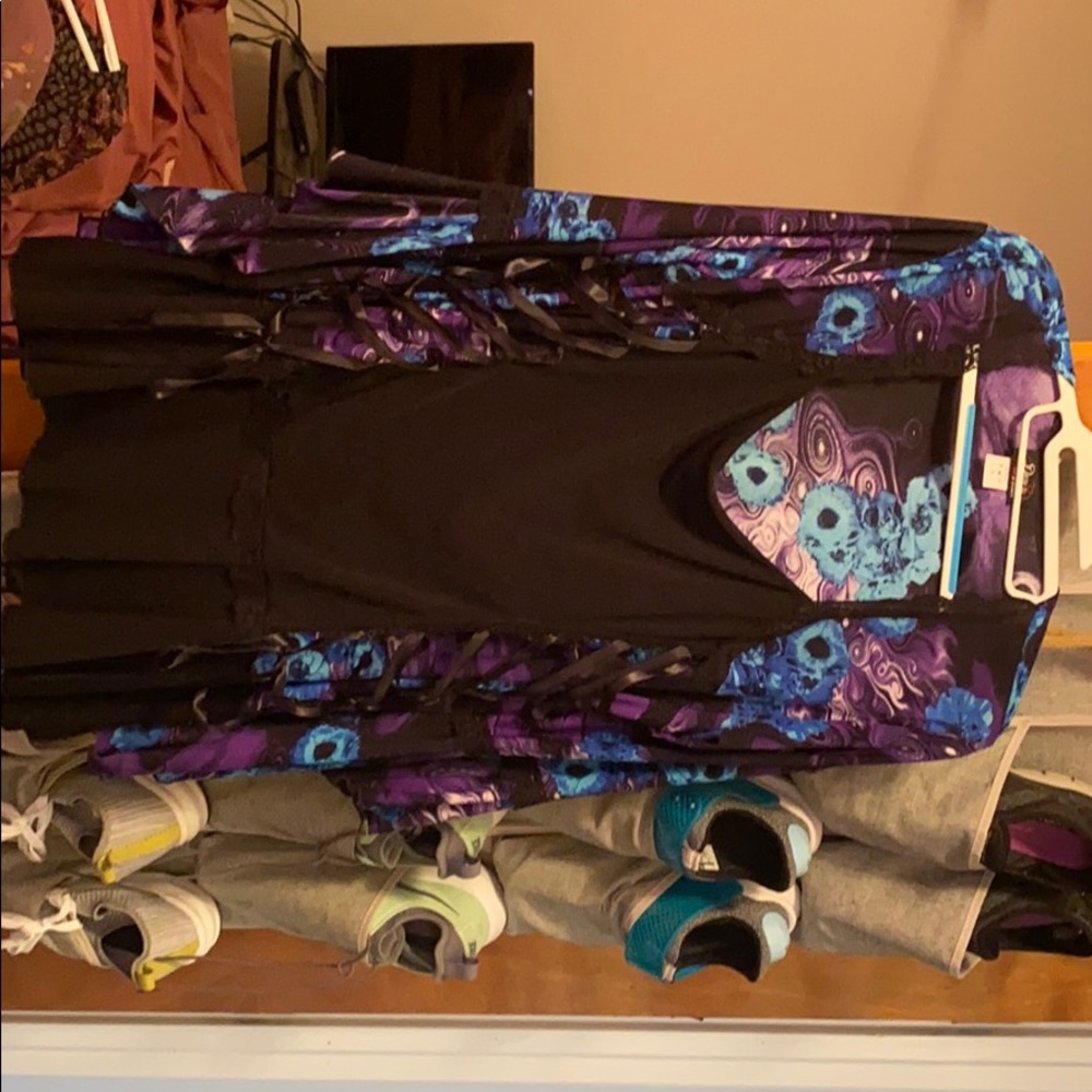 Black with purple and blue